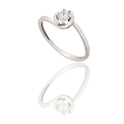 ANELLO DONNA SOLITARIO 4 GRIFFE CON CONTORNO
