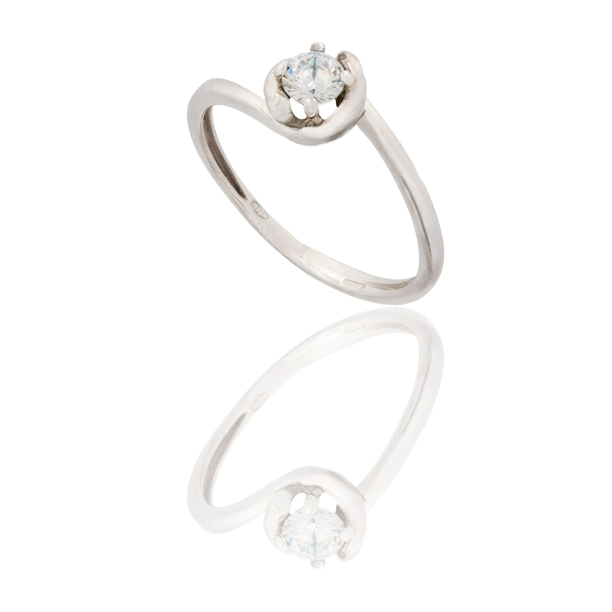 ANELLO DONNA SOLITARIO 4 GRIFFE CON CONTORNO