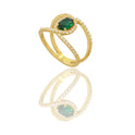 ANELLO DONNA FASCIA VUOTA CON PIETRA CENTRALE OVALE
