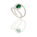 ANELLO DONNA FASCIA VUOTA CON PIETRA CENTRALE OVALE