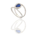ANELLO DONNA FASCIA VUOTA CON PIETRA CENTRALE OVALE