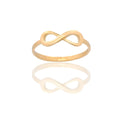 Anello Oro Giallo Oro 18 carati Simbolo Infinito Solo Oro spessore gambo 1 mm , spessore infinito 1,8