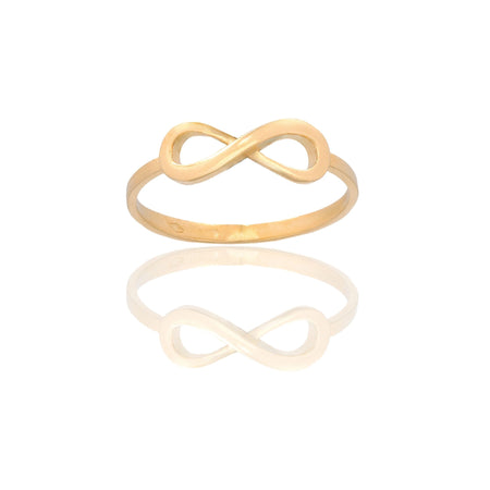 Anello Oro Giallo Oro 18 carati Simbolo Infinito Solo Oro spessore gambo 1 mm , spessore infinito 1,8