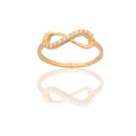 Anello Oro Giallo Oro 18 carati Simbolo Infinito Zirconi Bianchi