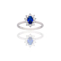 Anello Oro Bianco Oro 18 carati Modello Modello Kate  Zircone Blu, Zirconi Bianchi 