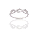 Anello Oro Bianco Oro 18 carati Simbolo Infinito Zirconi Bianchi spessore gambo 1,1 mm , spessore pietre 2,2