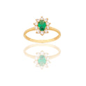Anello Oro Giallo Oro 18 carati Modello Modello Kate  Zircone Verde, Zirconi Bianchi 
