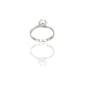 Anello Oro Bianco Oro 18 carati Solitario 6 griffe Zircone Bianco spessore gambo 2,4 mm , spessore pietra 6,4