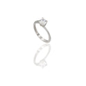 Anello Oro Bianco Oro 18 carati Solitario 4 griffe Zircone Bianco spessore gambo 2,30 mm , spessore pietra 5,1