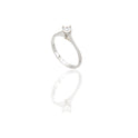 Anello Oro Bianco Oro 18 carati Solitario 4 griffe Zircone Bianco spessore gambo 2,20 mm , spessore pietra 4,0