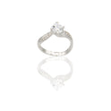 ANELLO DONNA SOLITARIO 4 GRIFFE GAMBO PAVE'