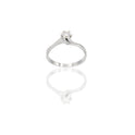 Anello Oro Bianco Oro 18 carati Solitario 6 griffe Zircone Bianco spessore gambo 2,0 mm , spessore pietra 5