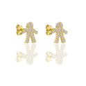Orecchini Oro Giallo Oro 18 carati Bimbo Pavè Zirconi Bianchi lunghezza cm.1,00 larghezza cm.0,8