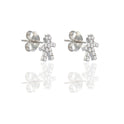 Orecchini Oro Bianco Oro 18 carati Bimbo Pavè Zirconi Bianchi lunghezza cm.1,00 larghezza cm.0,9