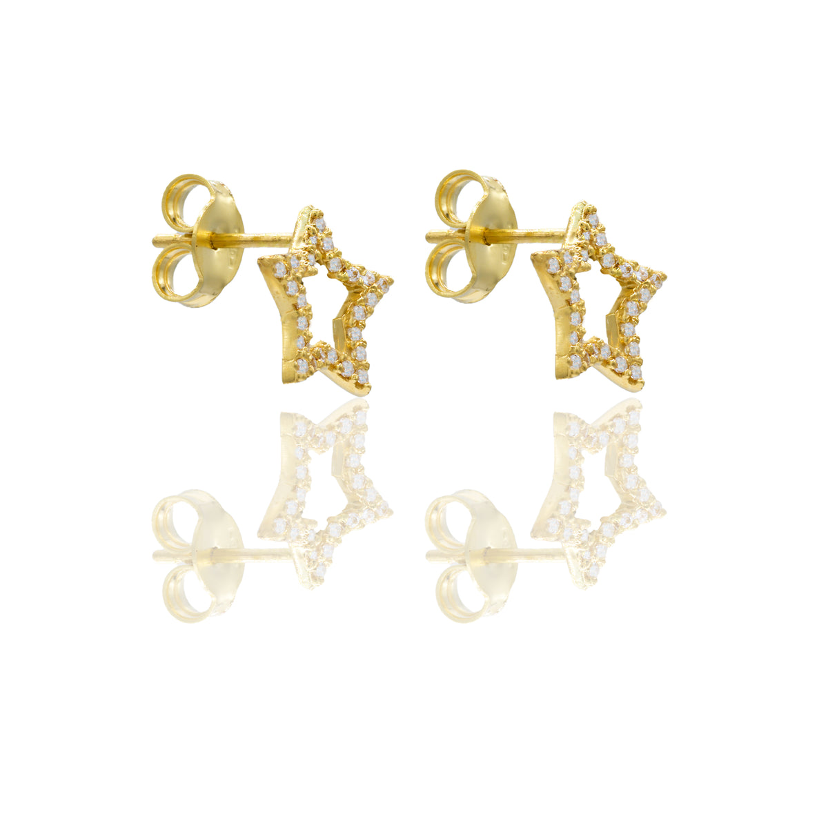 ORECCHINI DONNA STELLA TRAFORATA PAVE'