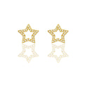 Orecchini Oro Giallo Oro 18 carati Stella traforata pavè Zirconi Bianchi lunghezza cm.1,00 larghezza cm.1,00