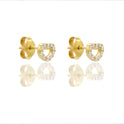 ORECCHINI DONNA CONTORNO CUORE PAVE'