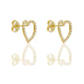 ORECCHINI DONNA  CONTORNO CUORE PAVE'