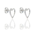 ORECCHINI DONNA CUORE META' LUCIDO META' ZIRCONATO PAVE'