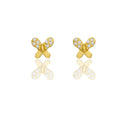 Orecchini Oro Giallo Oro 18 carati Farfalla pavè Zirconi Bianchi lunghezza cm.0,6 larghezza cm.0,6