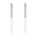 Orecchini Oro Bianco Oro 18 carati Pendenti tennis Zirconi Bianchi cm. 2 spessore mm. 2,4