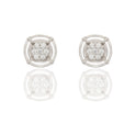 Orecchini Oro Bianco Oro 18 carati Fiore Magic Con Contorno  Zirconi Bianchi