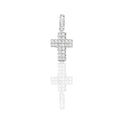 Ciondolo Oro Bianco Oro 18 carati Croce pavè Zirconi Bianchi lunghezza cm.1,60 larghezza cm. 0,80