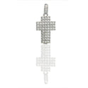 Ciondolo Oro Bianco Oro 18 carati Croce pavè Zirconi Bianchi lunghezza cm.2,00 larghezza cm. 0,90