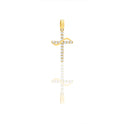 Ciondolo Oro Giallo Oro 18 carati Croce pavè Zirconi Bianchi lunghezza cm.2.00 larghezza cm.1.1