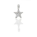 Ciondolo Oro Bianco Oro 18 carati Stella pavè Zirconi Bianchi lunghezza cm.1,7 larghezza cm.1,3