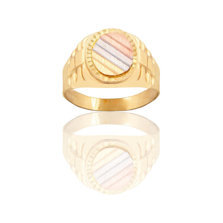 Anello Oro Giallo, Oro Bianco, Oro Rosa Oro 18 carati Uomo Scudo Tondo Solo Oro 