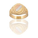 Anello Oro Giallo, Oro Bianco, Oro Rosa Oro 18 carati Uomo Scudo Tondo Solo Oro 