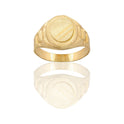 Anello Oro Giallo Oro 18 carati Uomo Scudo Ovale Solo Oro