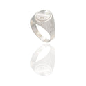 Anelli Oro Bianco Microfusione  Zircone Bianco Spessore Gambo mm. 3,6