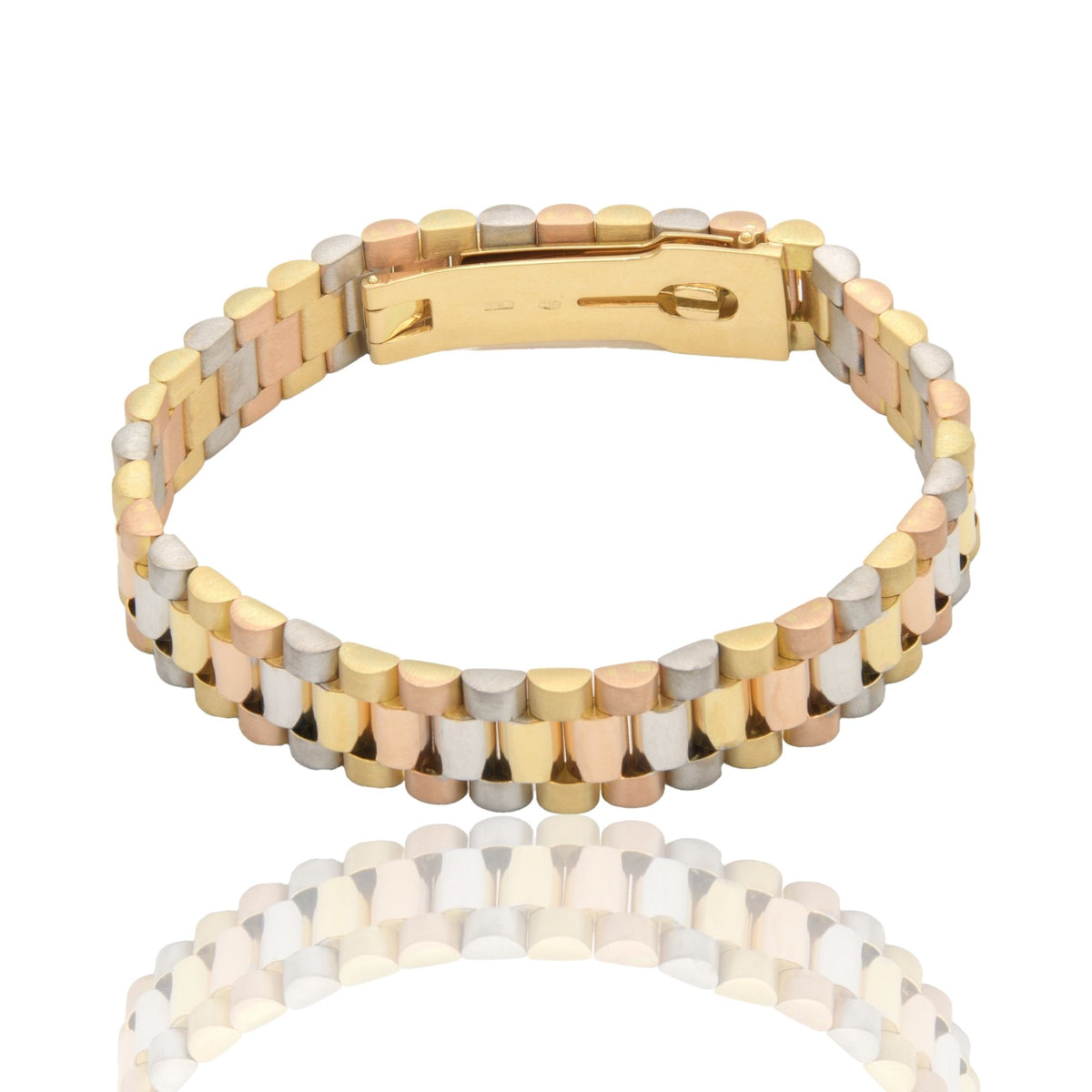 Bracciale Oro Giallo, Oro Bianco, Oro Rosa Oro 18 carati Maglia President Solo Oro spess. mm 12