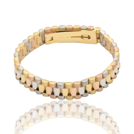 Bracciale Oro Giallo, Oro Bianco, Oro Rosa Oro 18 carati Maglia President Solo Oro spess. mm 12