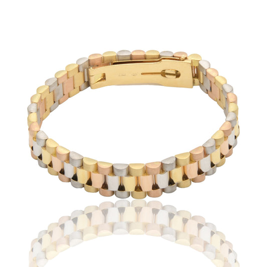 Bracciale Oro Giallo, Oro Bianco, Oro Rosa Oro 18 carati Maglia President Solo Oro spess. mm 12