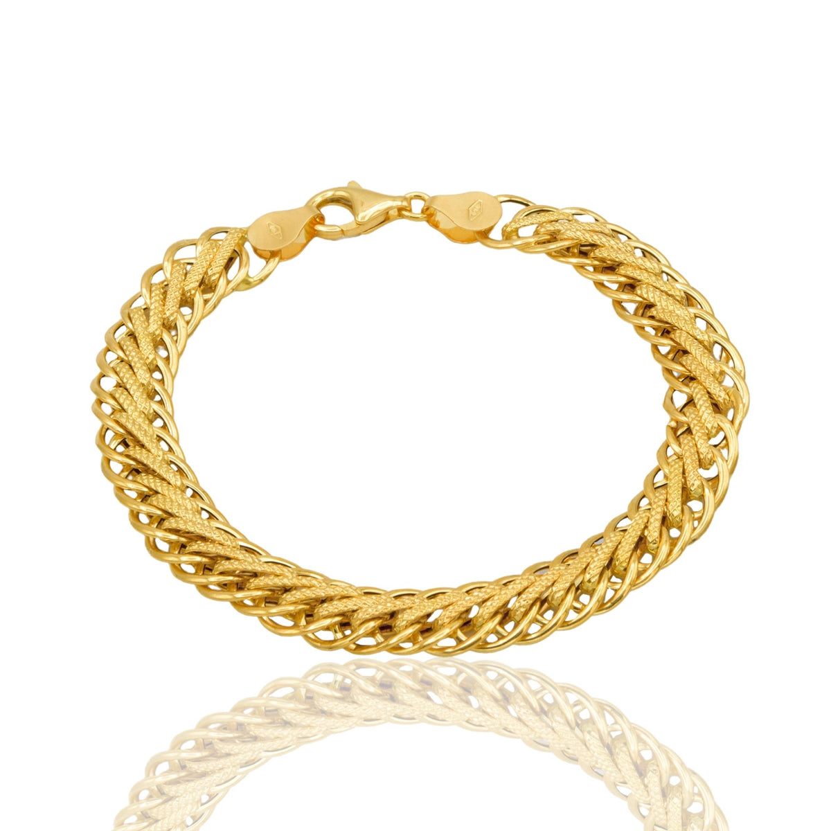 Bracciale Oro Giallo Oro 18 carati Maglie Intrecciate  Solo Oro