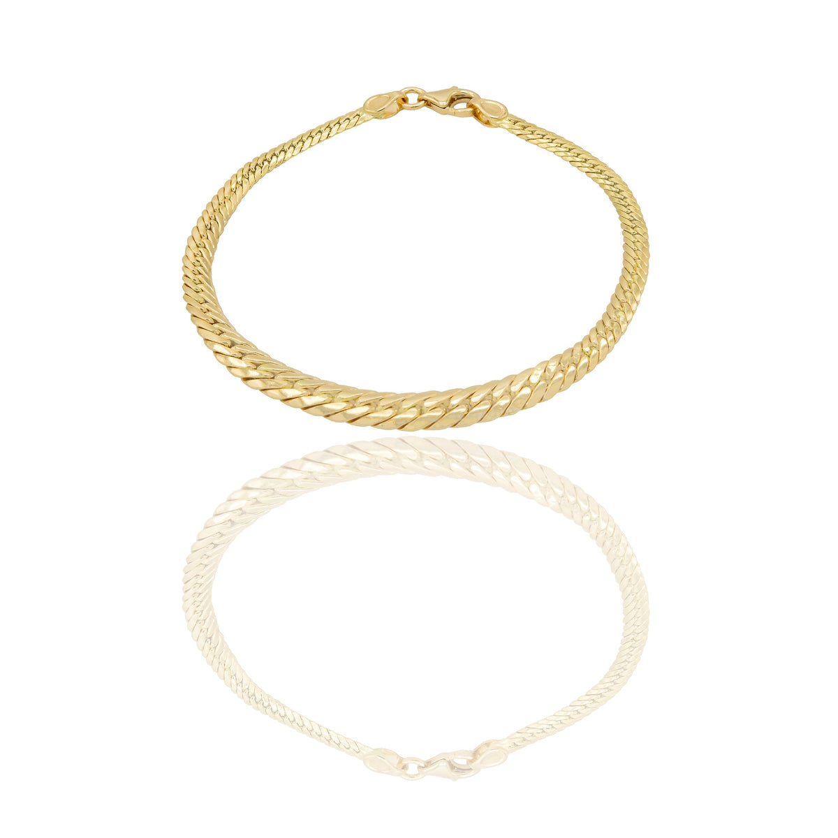 Bracciale Oro Giallo Oro 18 carati Schiena D'asino Solo Oro Lunchezza cm. 18 spessore max mm.6