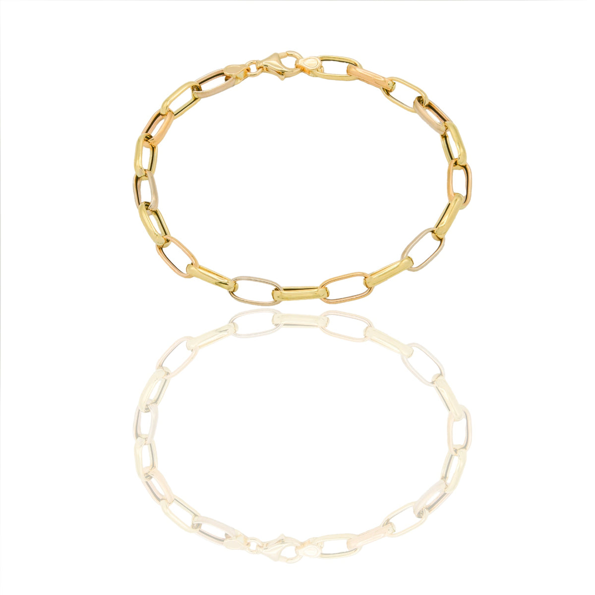 Bracciali Oro Giallo Oro Bianco, Oro Rosa Oro 18 carati maglie fantasia Solo oro 19,5cm x 0,5cm