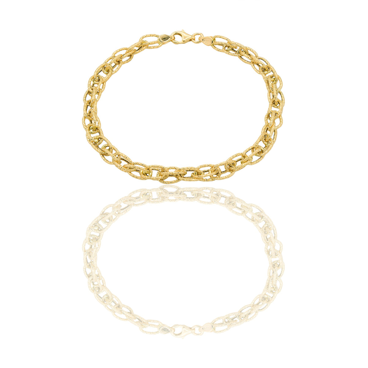Bracciali Oro Giallo Oro 18 carati maglie fantasia Solo oro 19,5cm x 0,5cm