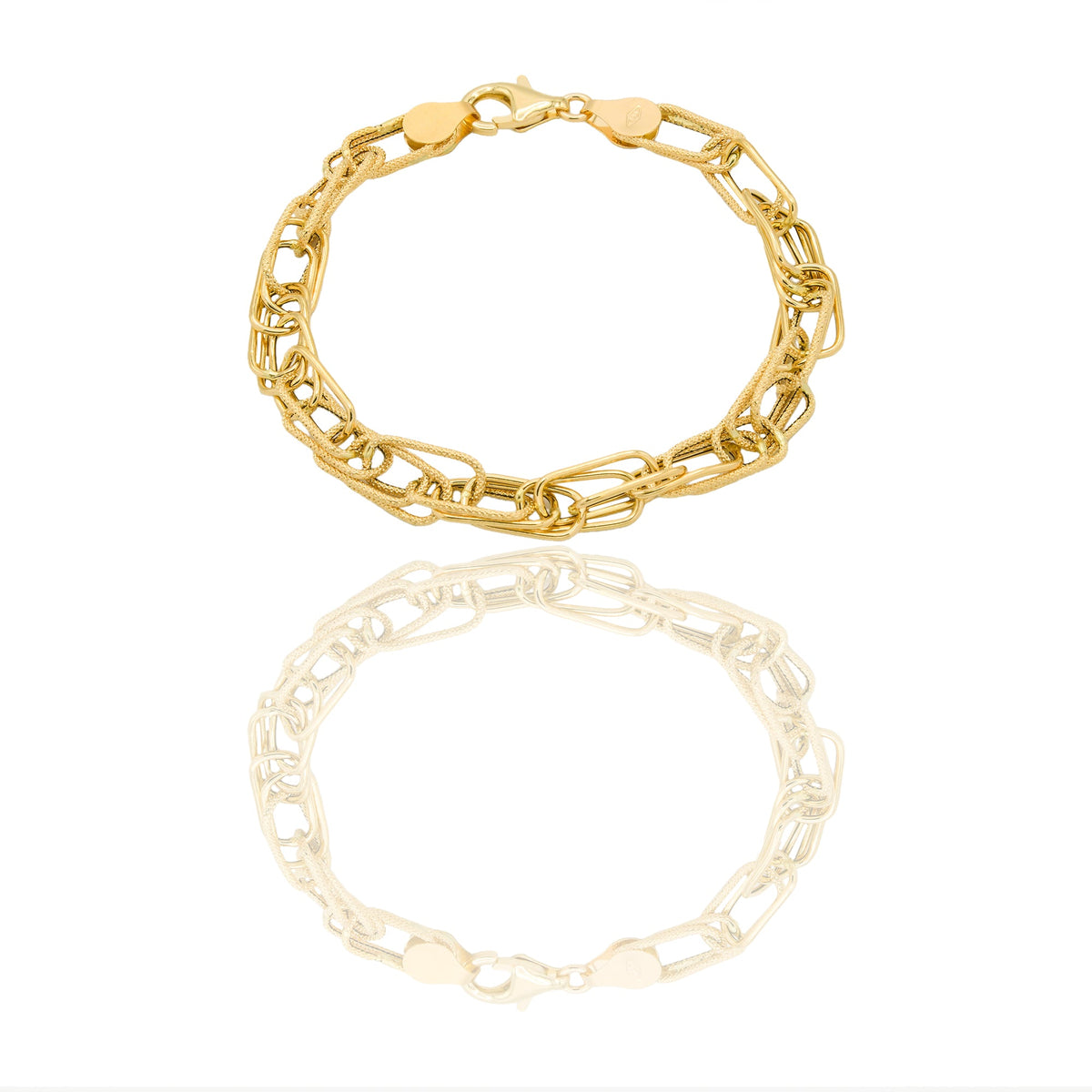 Bracciali Oro Giallo Oro 18 carati maglie fantasia Solo oro 18cm x 0,5cm