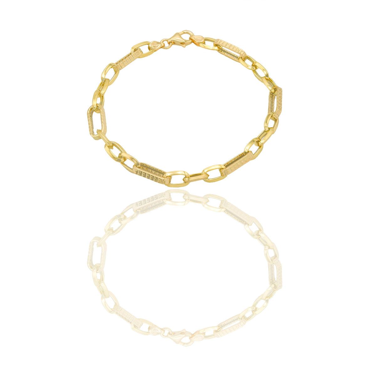 Bracciali Oro Giallo Oro 18 carati maglie fantasia Solo oro 19cm x 0,5cm