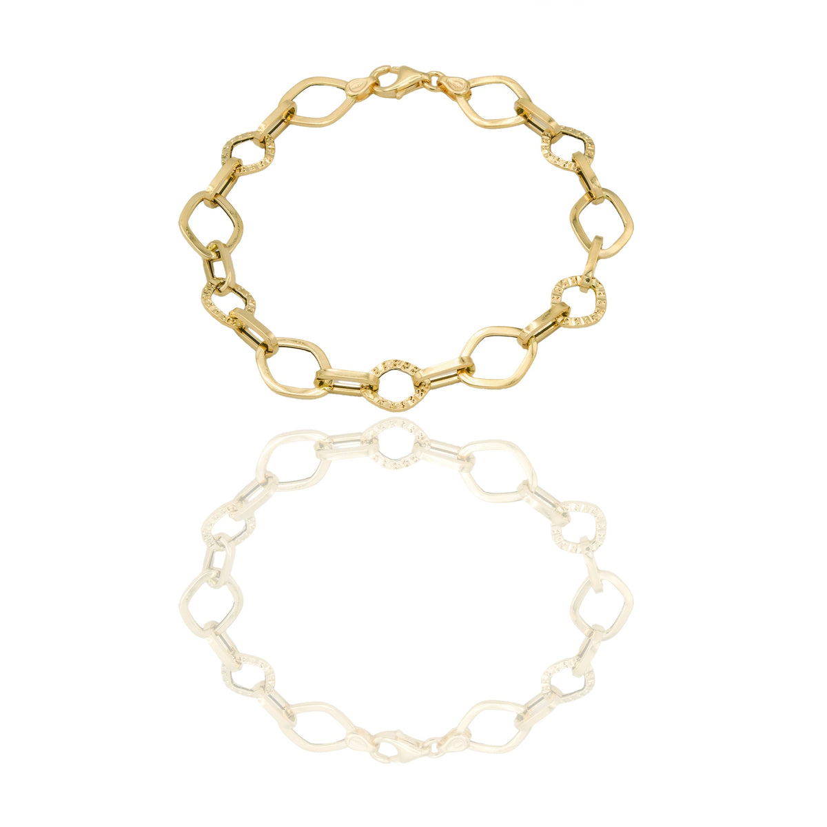Bracciali Oro Giallo Oro 18 carati maglie fantasia Solo oro 19,5cm x 1cm
