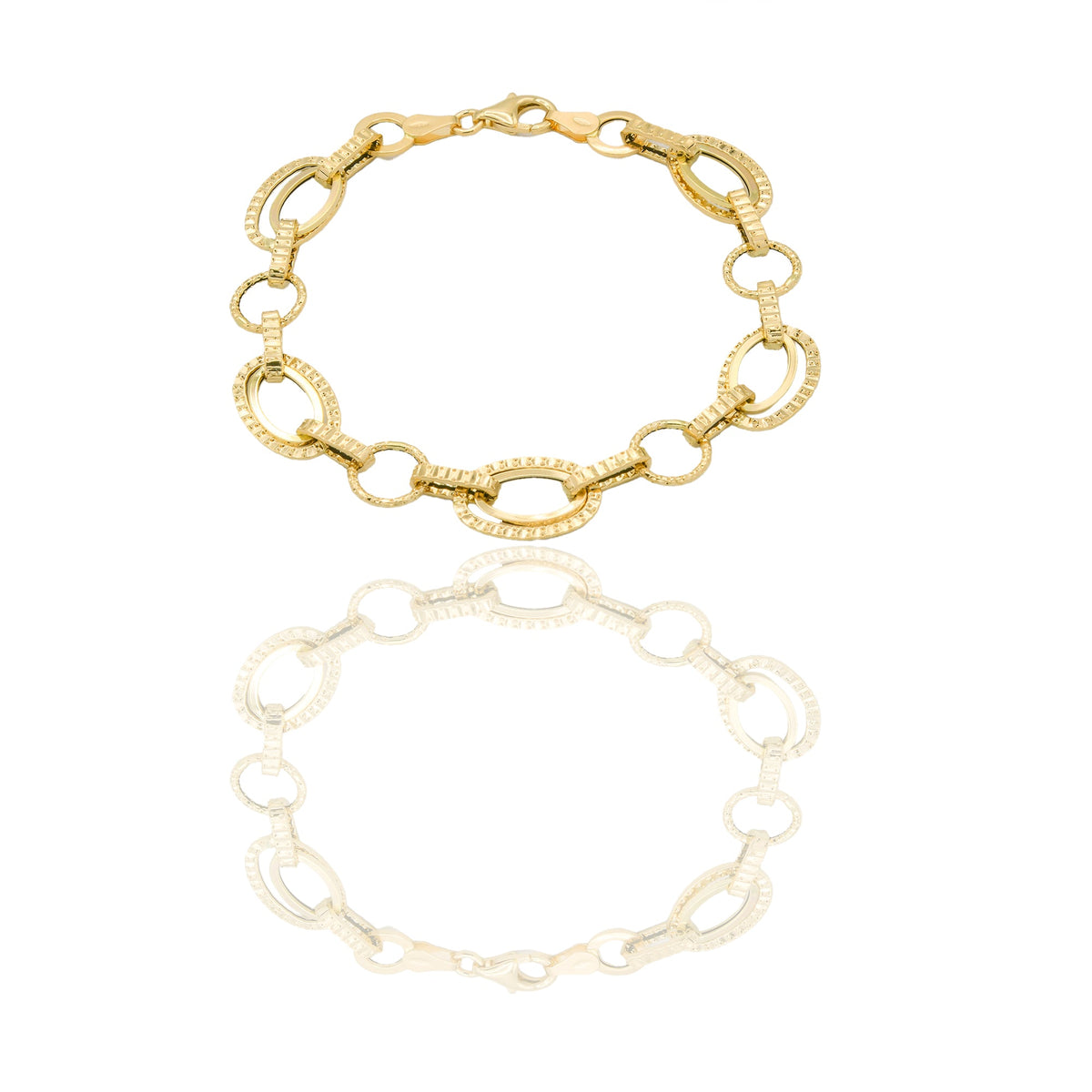 Bracciali Oro Giallo Oro 18 carati maglie fantasia Solo oro 19cm x 1cm