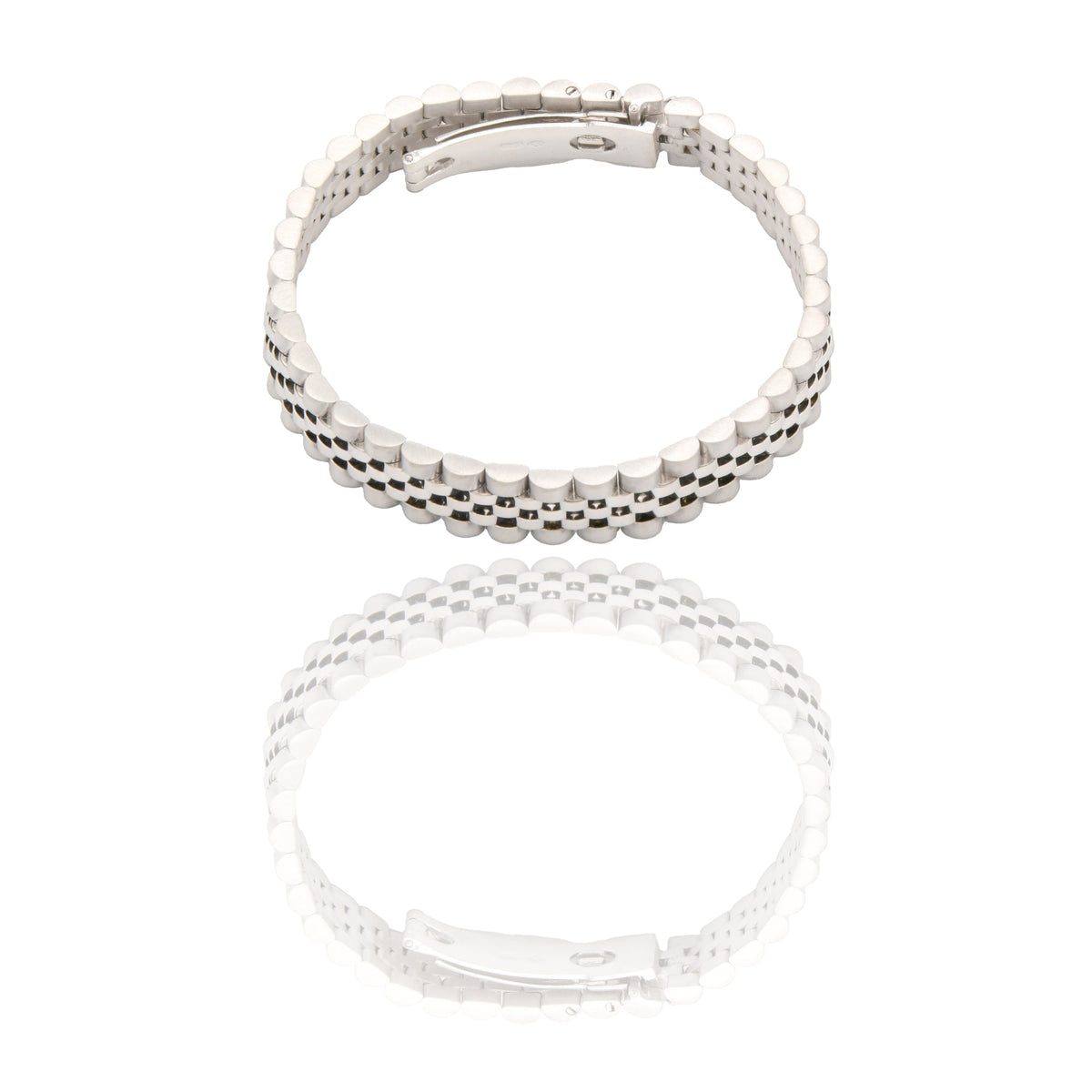 Bracciali Oro Bianco Oro 18 carati maglia giubile Solo Oro spessore 10mm
