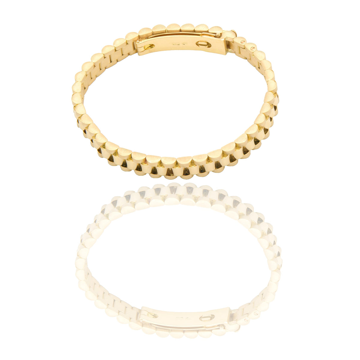 Bracciali Oro Giallo Oro 18 carati Maglia president Solo Oro spessore 8mm