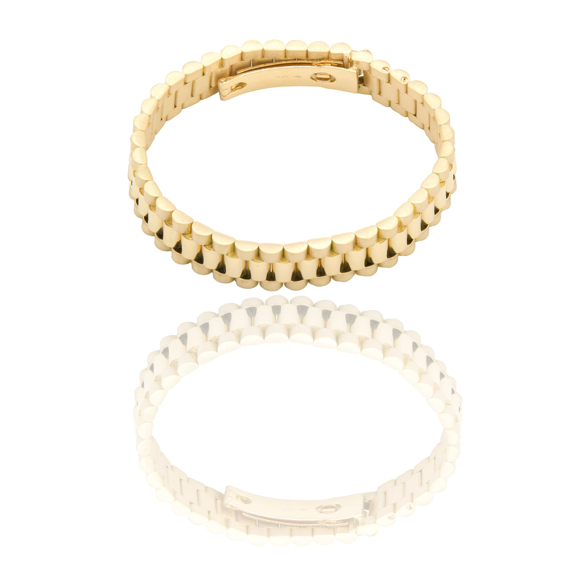 Bracciali Oro Giallo Oro 18 carati Maglia president Solo Oro spessore 12mm