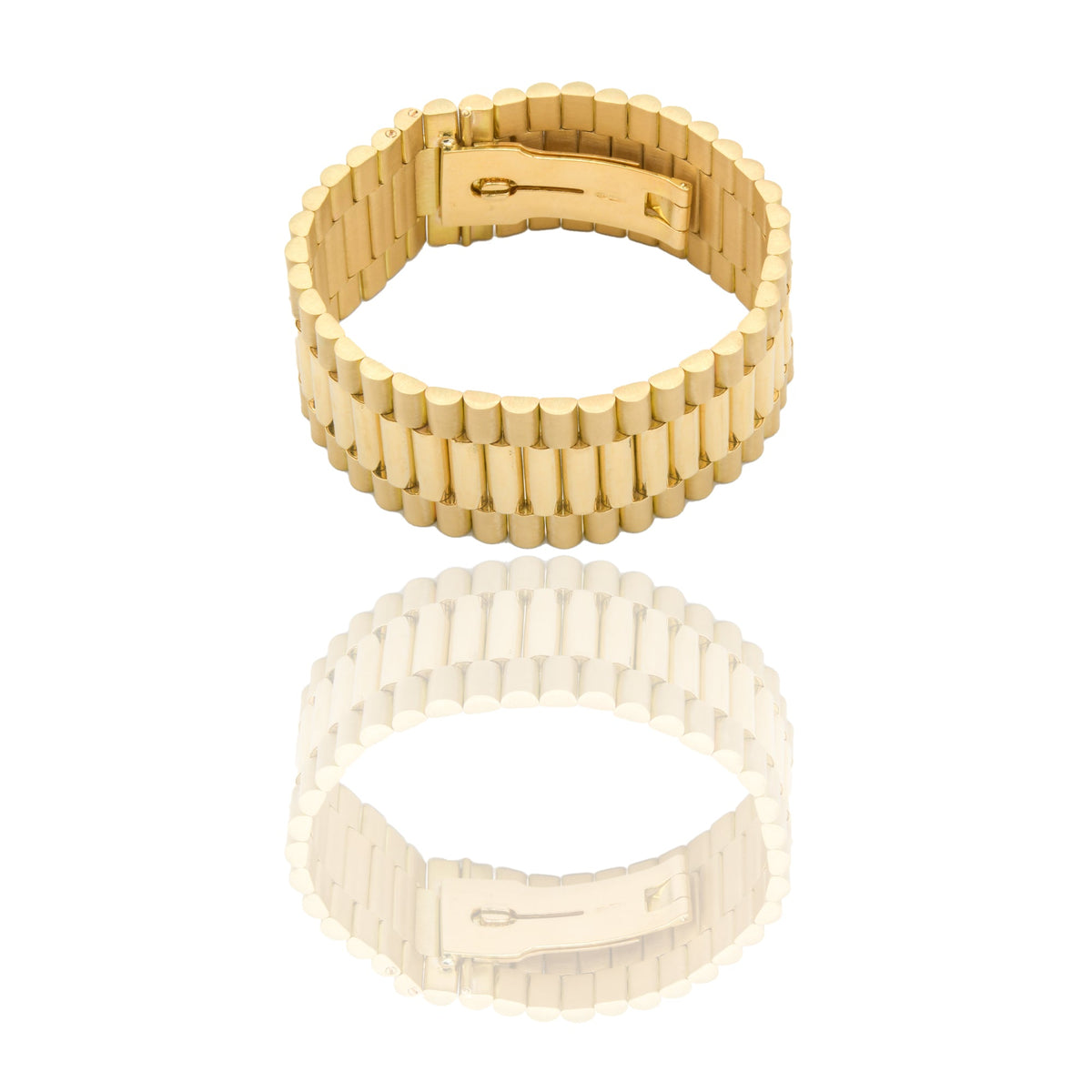 Bracciali Oro Giallo Oro 18 carati Maglia president Solo Oro spessore 28mm