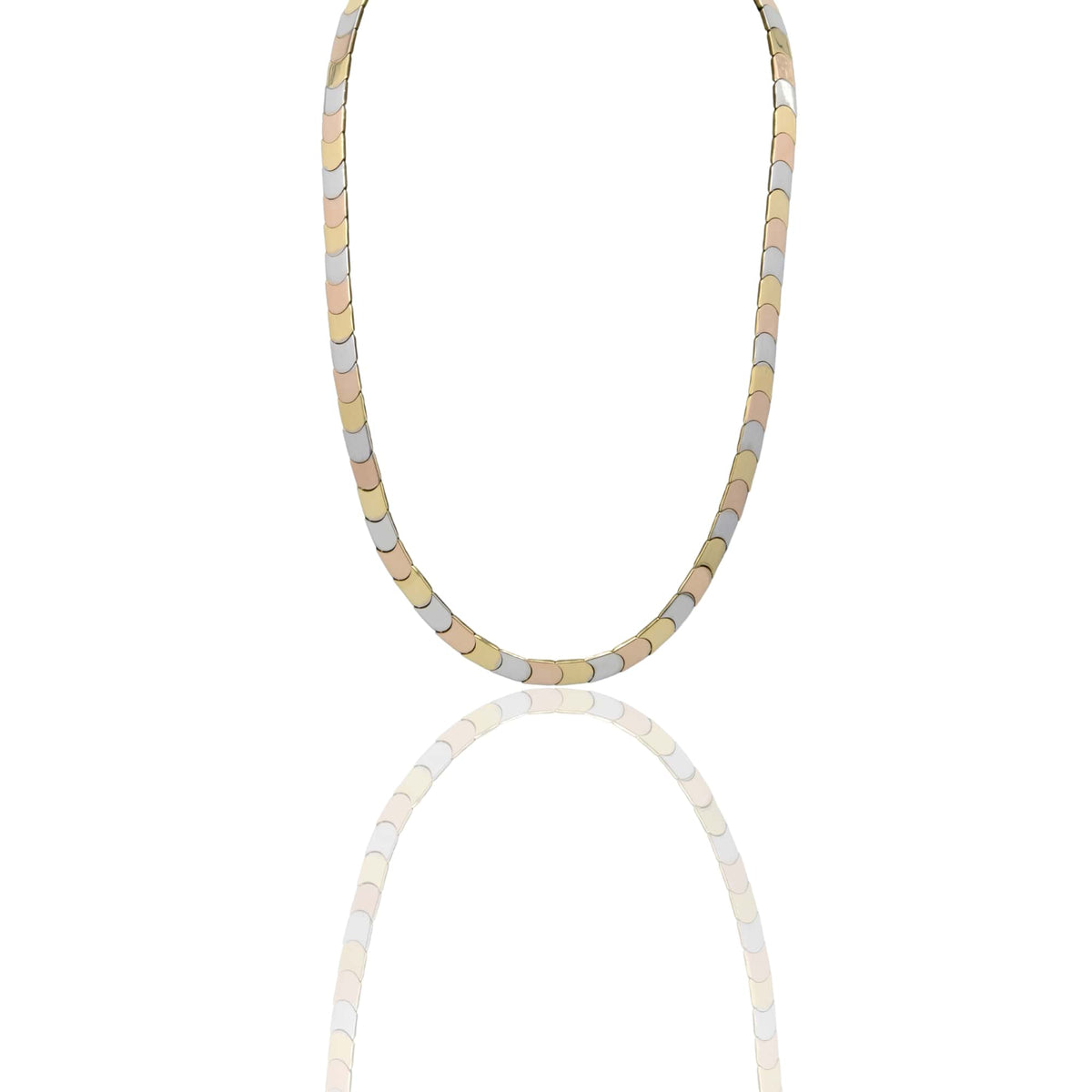 Collana Oro Giallo, Oro Bianco, Oro Rosa Oro 18 carati Piatta Semirigida  Solo Oro 
